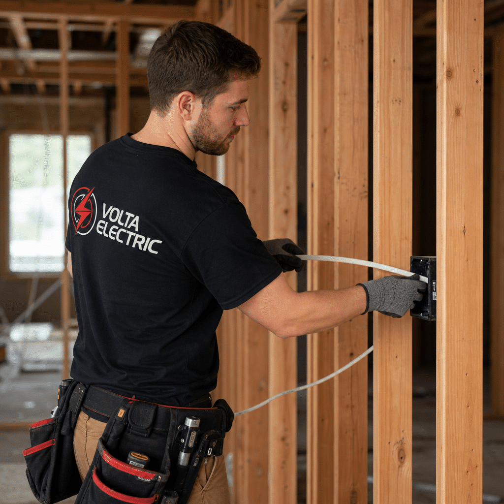 Volta Electric electrician rewiring a home