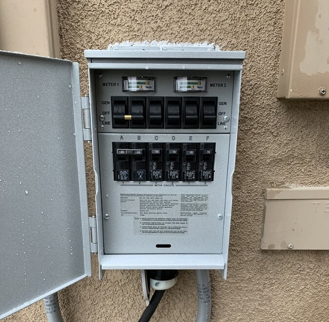 A new electrical panel installed in a California home