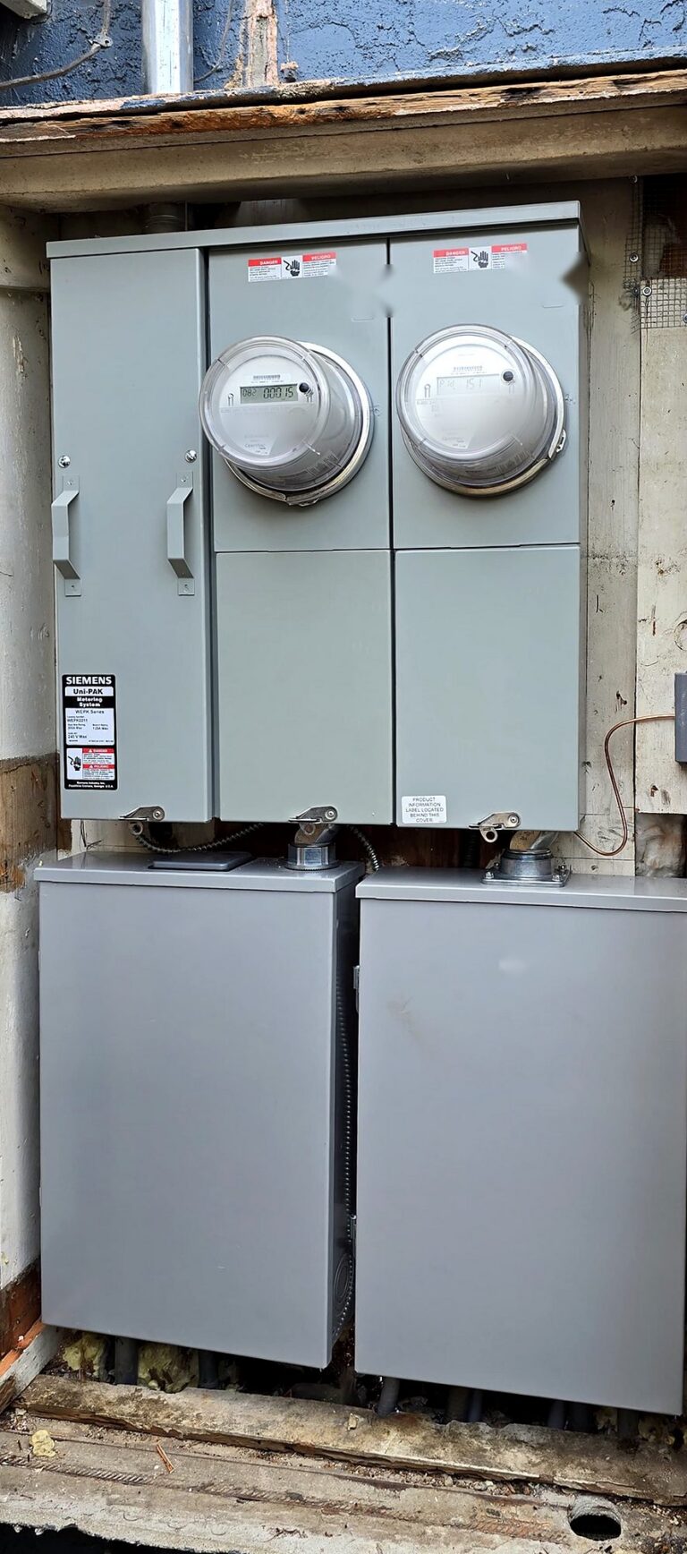 Two-meter electrical service upgrade by Volta Electric